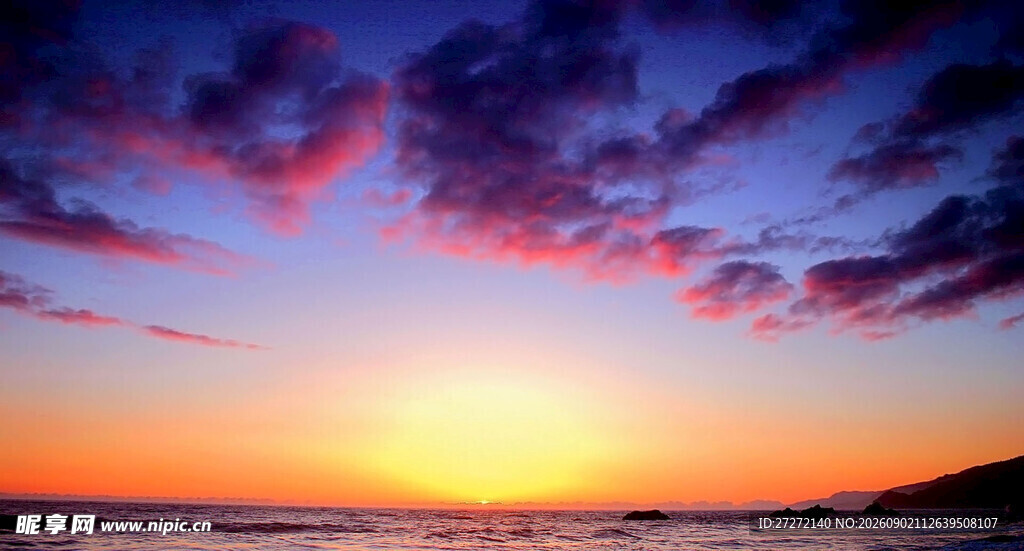 海边绚丽日落美景