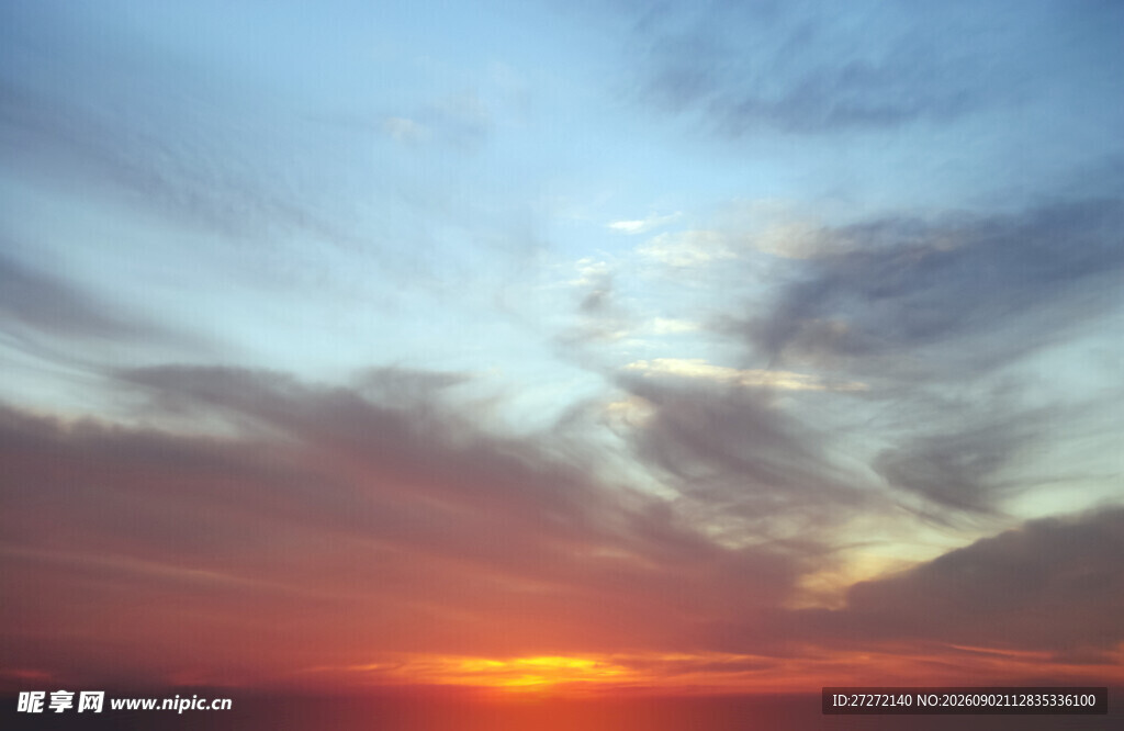 壮丽日落天空美景