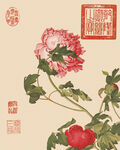 国画牡丹花卉图