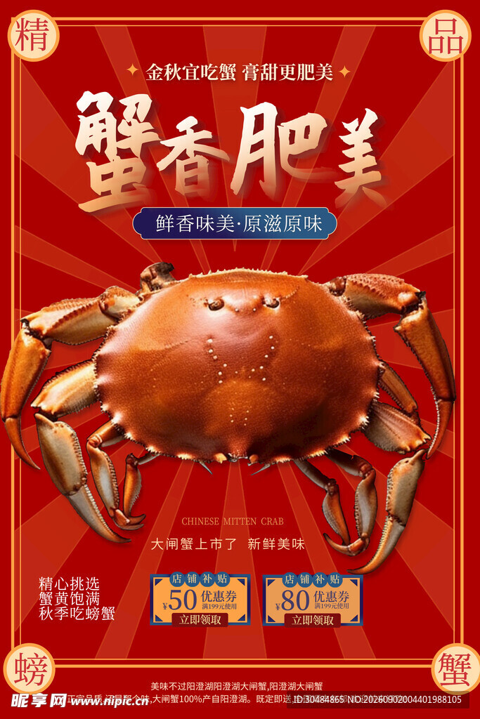 蟹香肥美大闸蟹海报