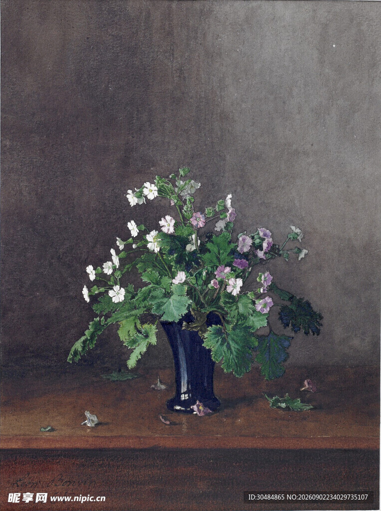 莱昂邦万水彩画