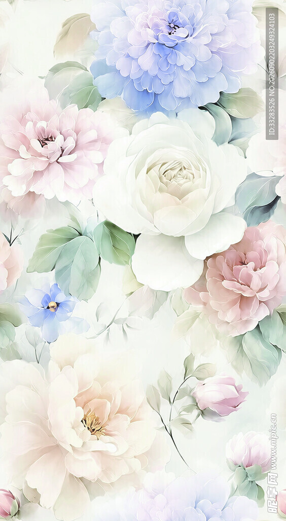 浪漫花卉图案背景