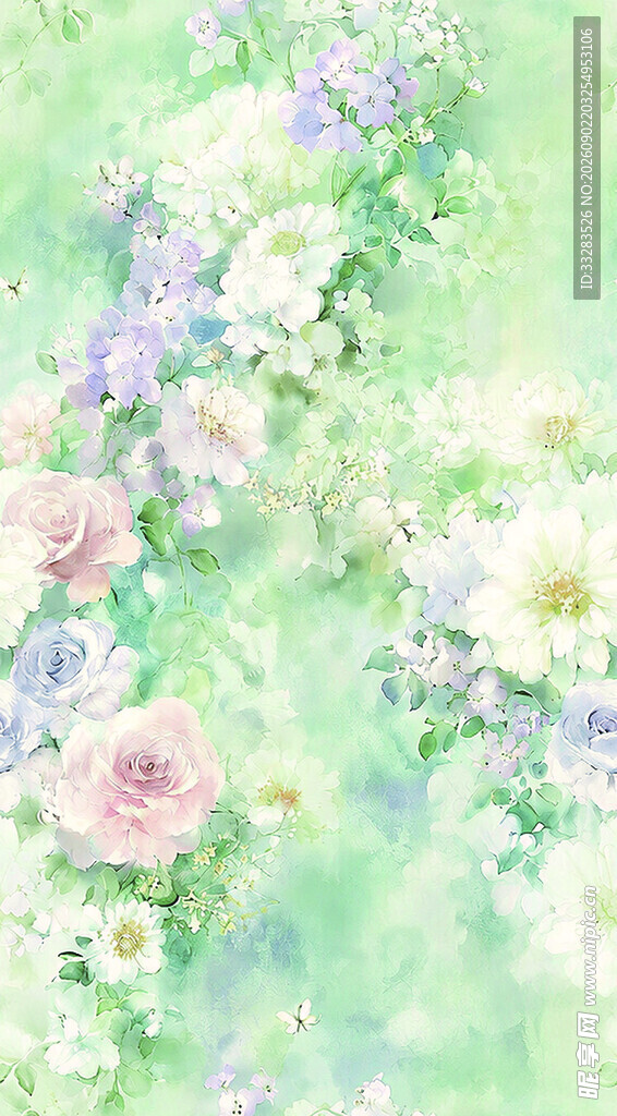 清新花卉背景图