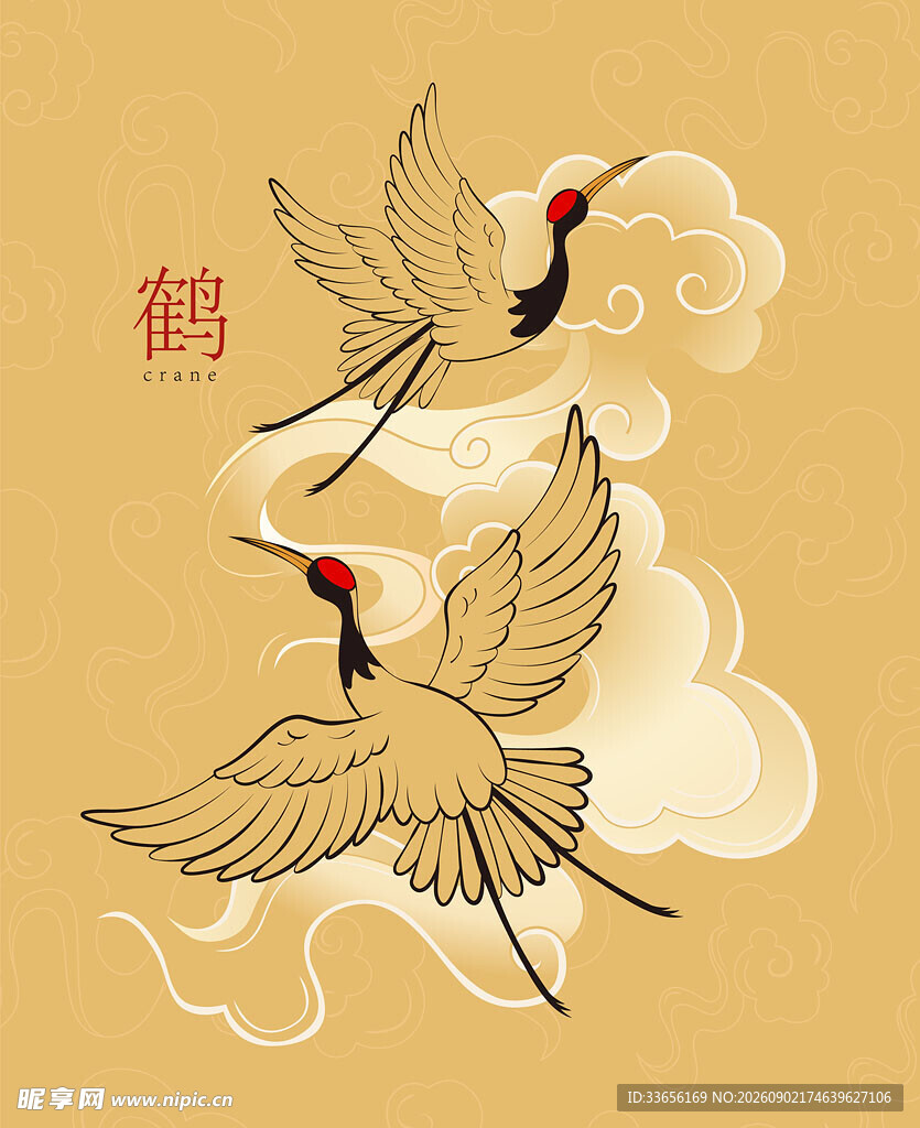 双鹤凌云图