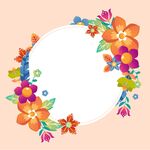 花卉圆形边框