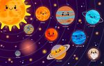卡通行星插画