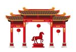 国风门楼素材