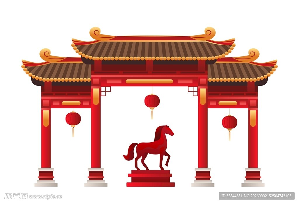 国风门楼素材