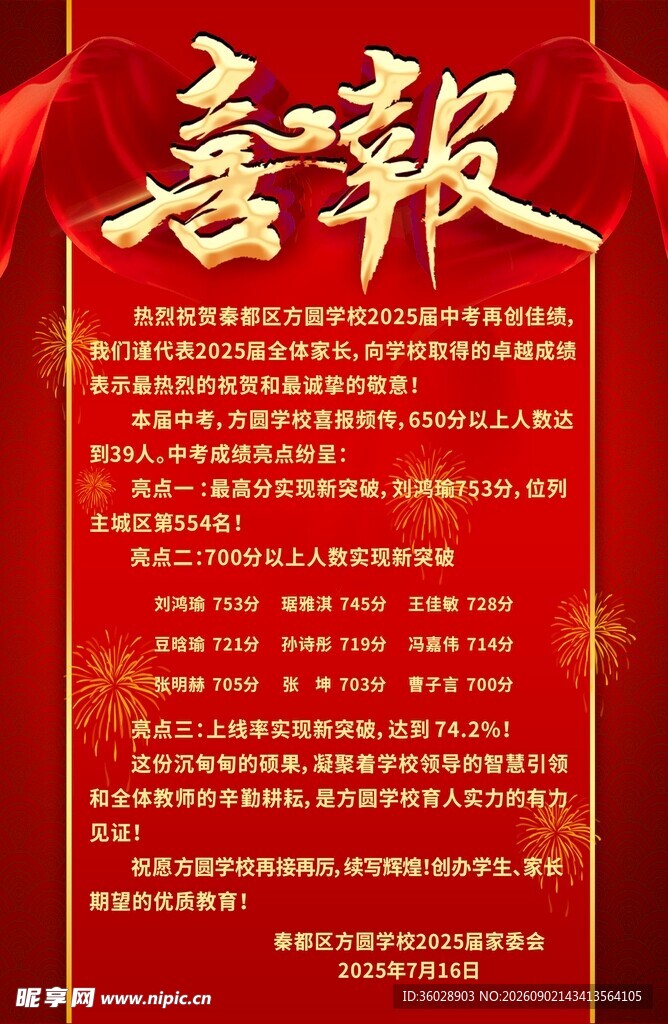 喜庆红色喜报