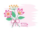 粉色花束贺卡