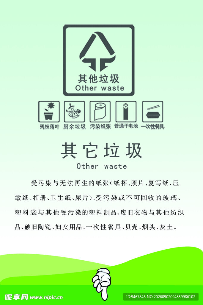 其它垃圾标识及投放说明