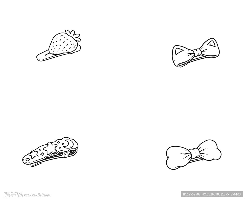简约风饰品线条插画设计