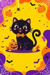万圣黑猫插画