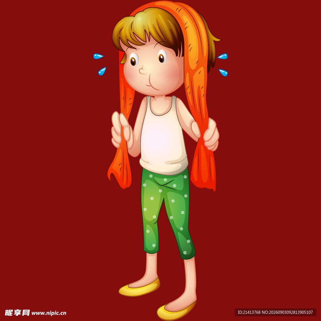红发女孩俏皮模样