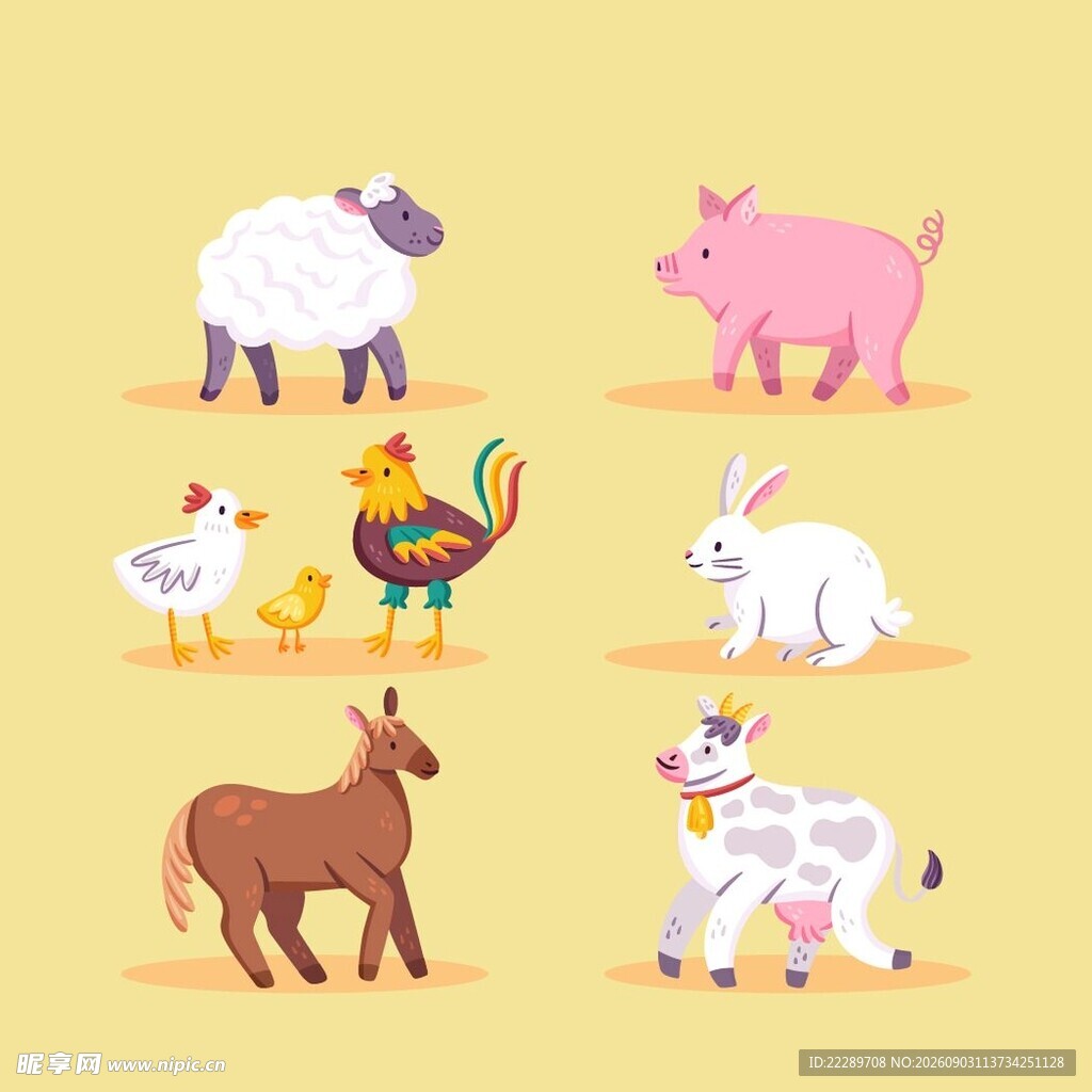 农场动物插画集合