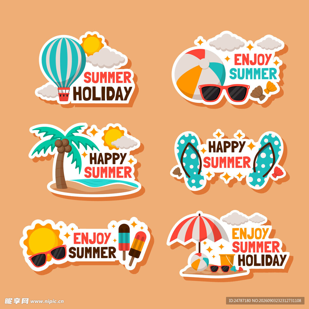 夏日度假贴纸