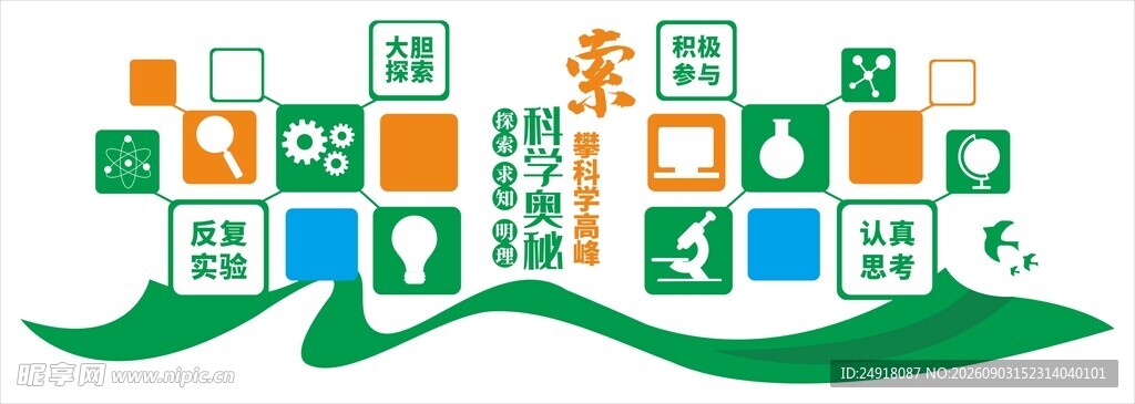 学校实验室文化墙背景墙宣传海报
