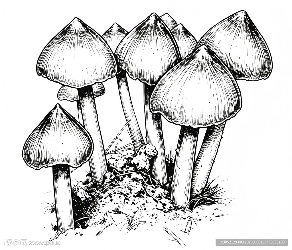 手绘鸡枞失量图