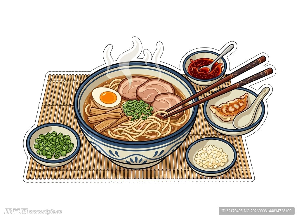拉面插画
