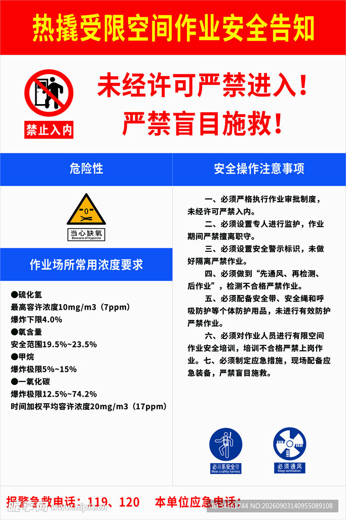 热撬受限空间作业安全告知