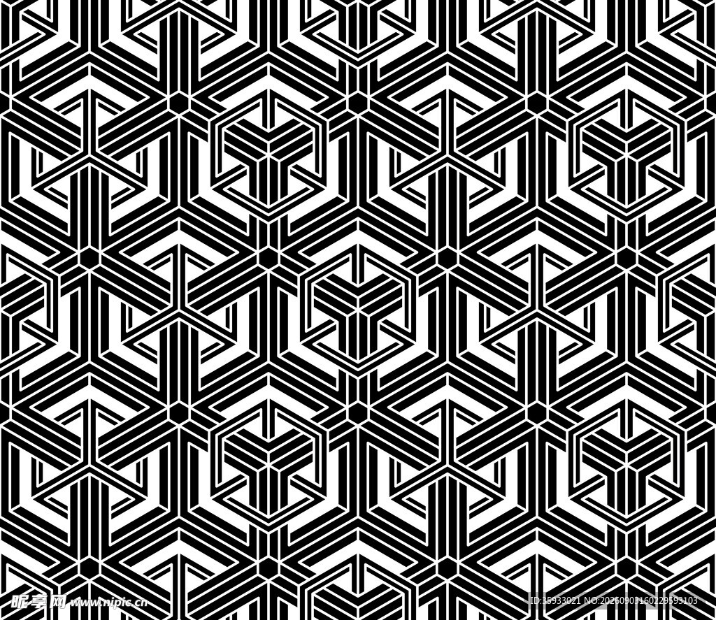 黑白几何图案