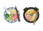 日式拉面插画