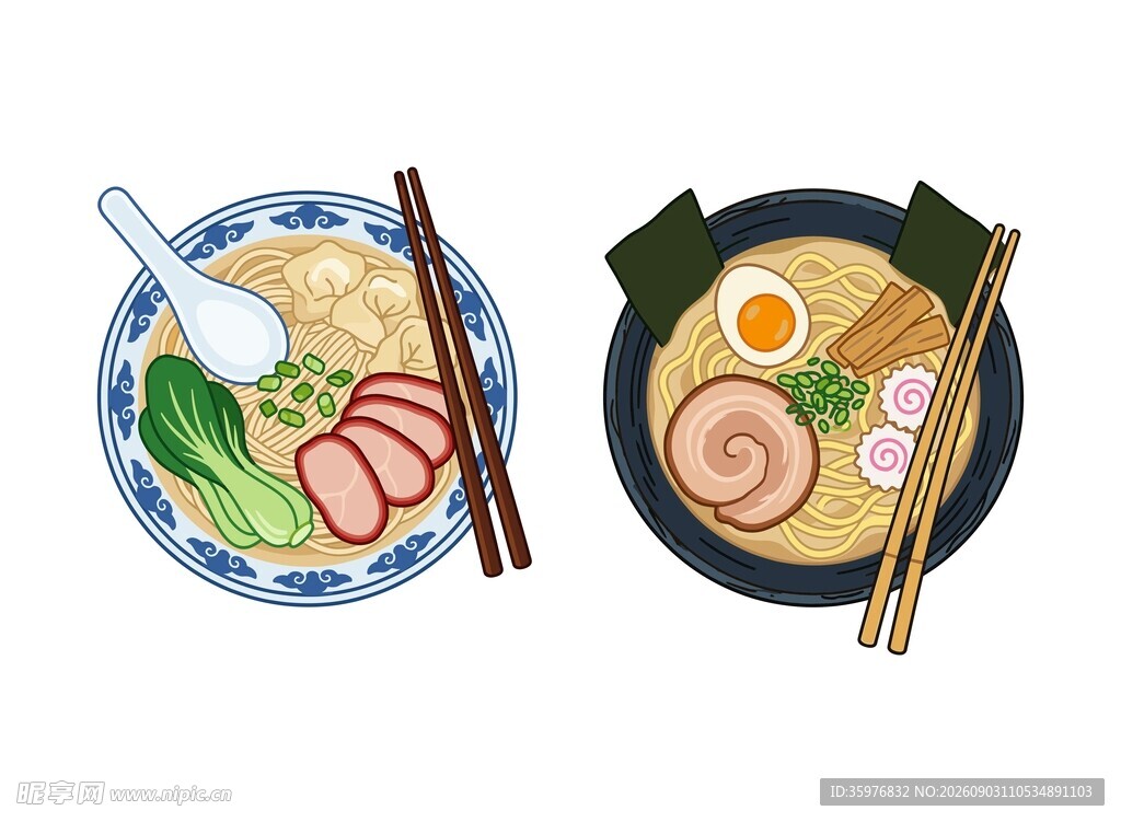 日式拉面插画
