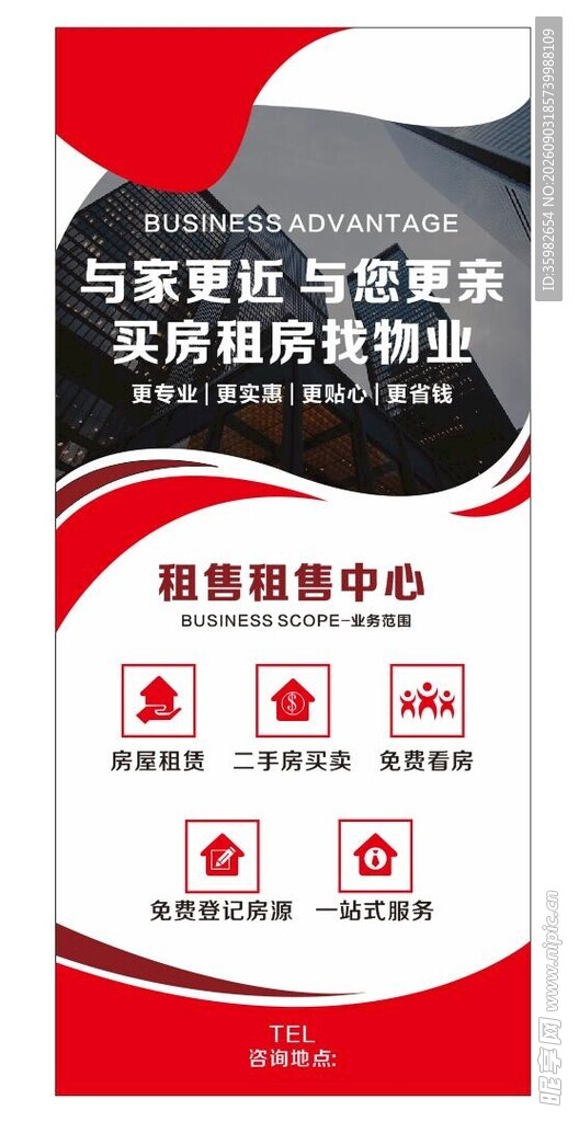 售楼租房展架