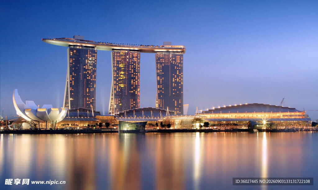 新加坡滨海湾璀璨夜景