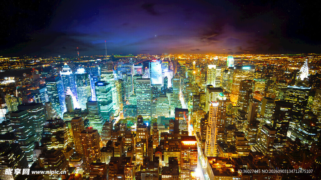 璀璨都市夜景俯瞰图