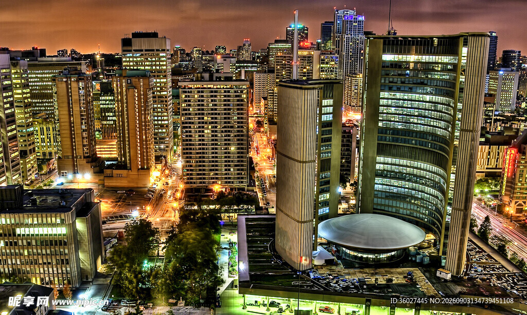 繁华都市夜景俯瞰
