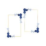 蓝色花卉边框