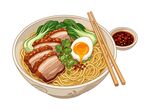 叉烧拉面插画
