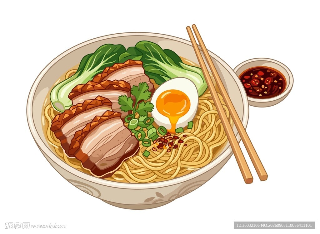叉烧拉面插画