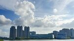 慈溪市城市天际线与蓝天白云