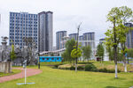 城市中的绿地与高楼景观