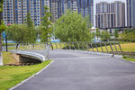 城市公园中的宁静步道