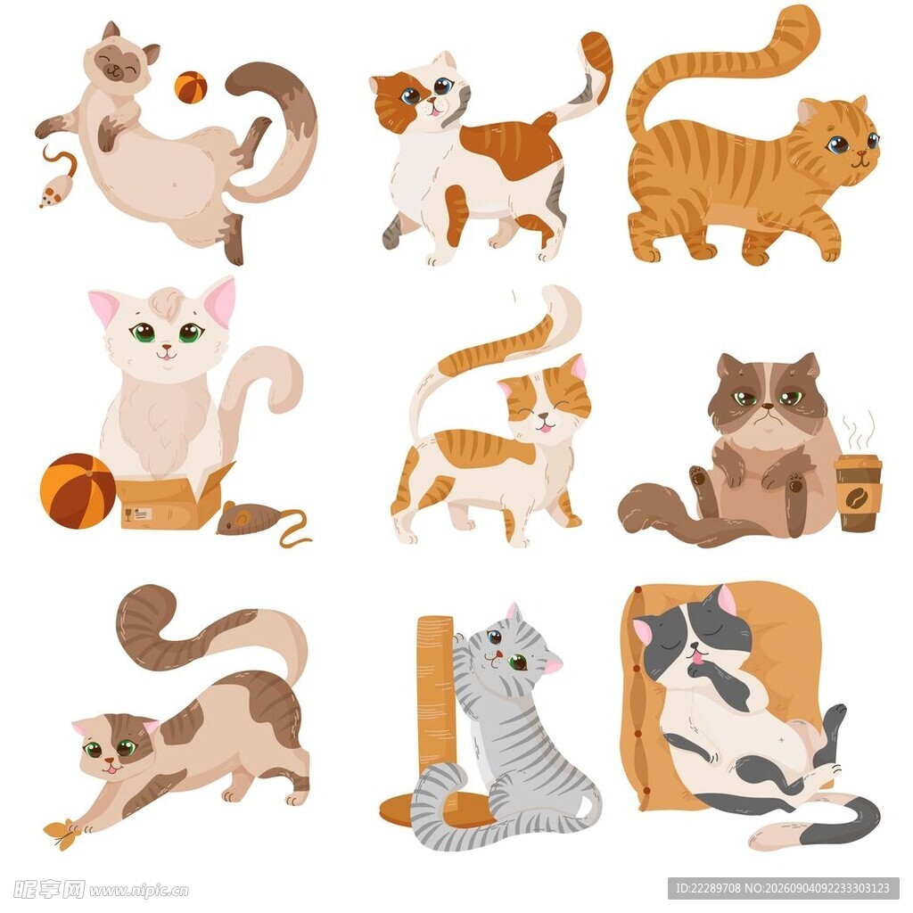 可爱猫咪插画集合