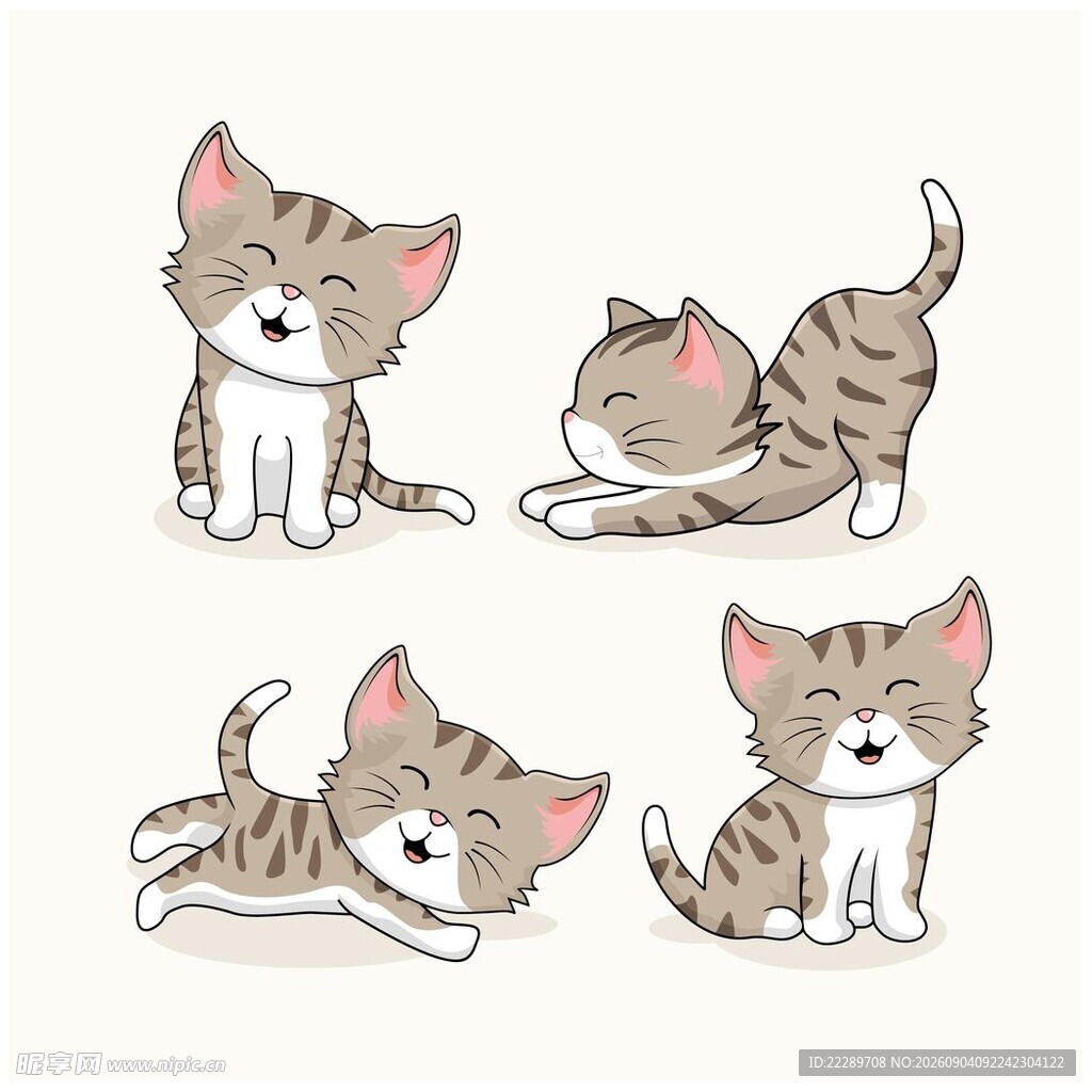 可爱猫咪的多样姿态