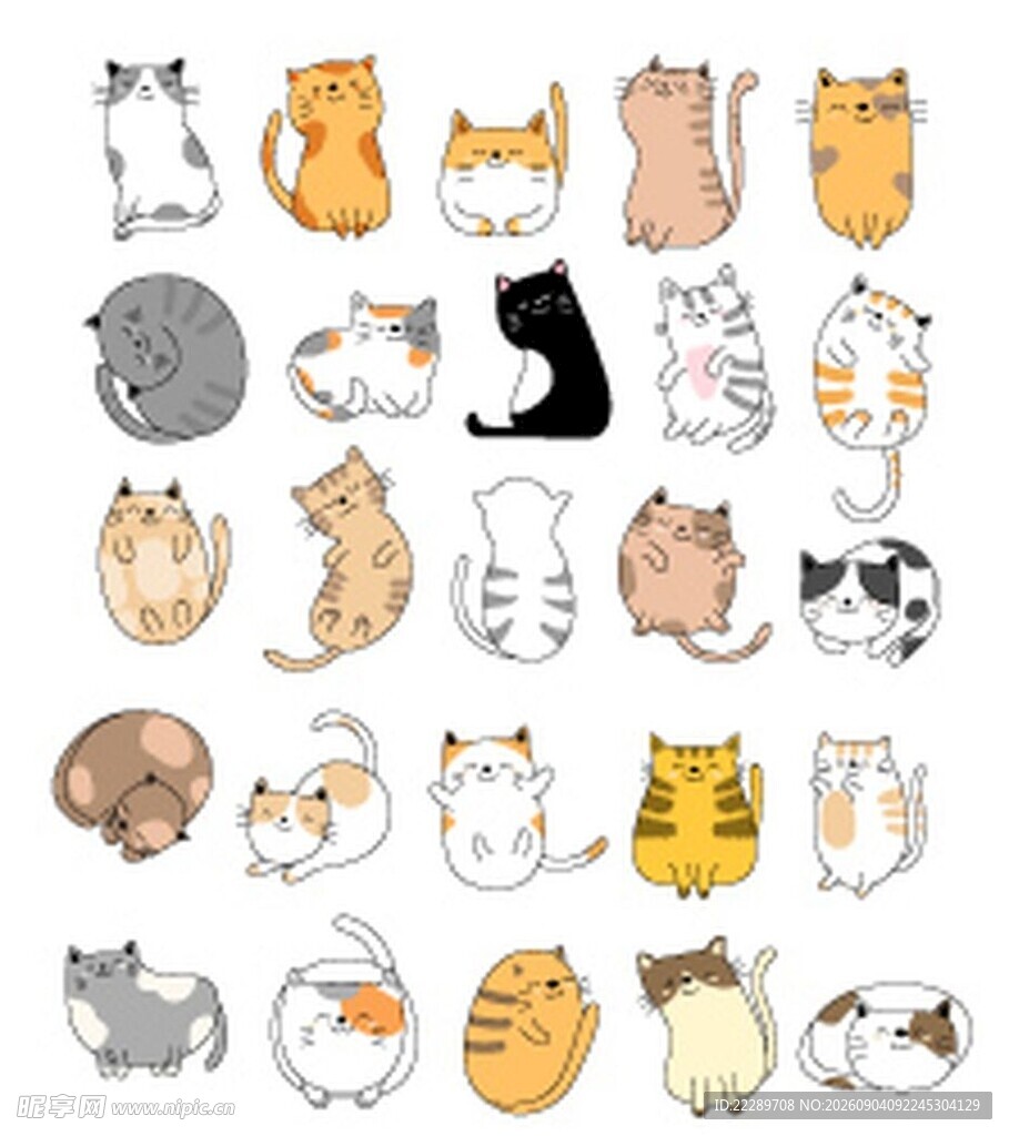 多样可爱猫咪插画集合