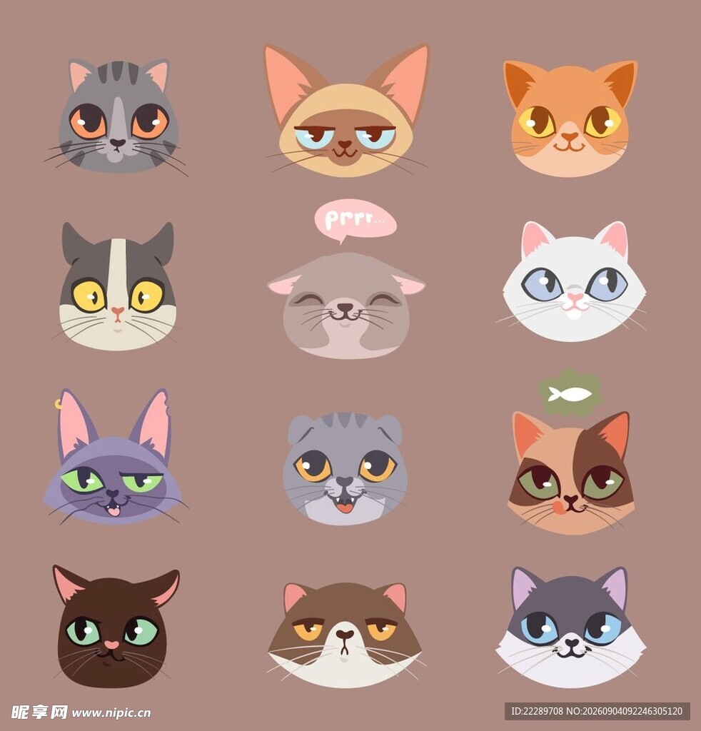 可爱猫咪插画集合