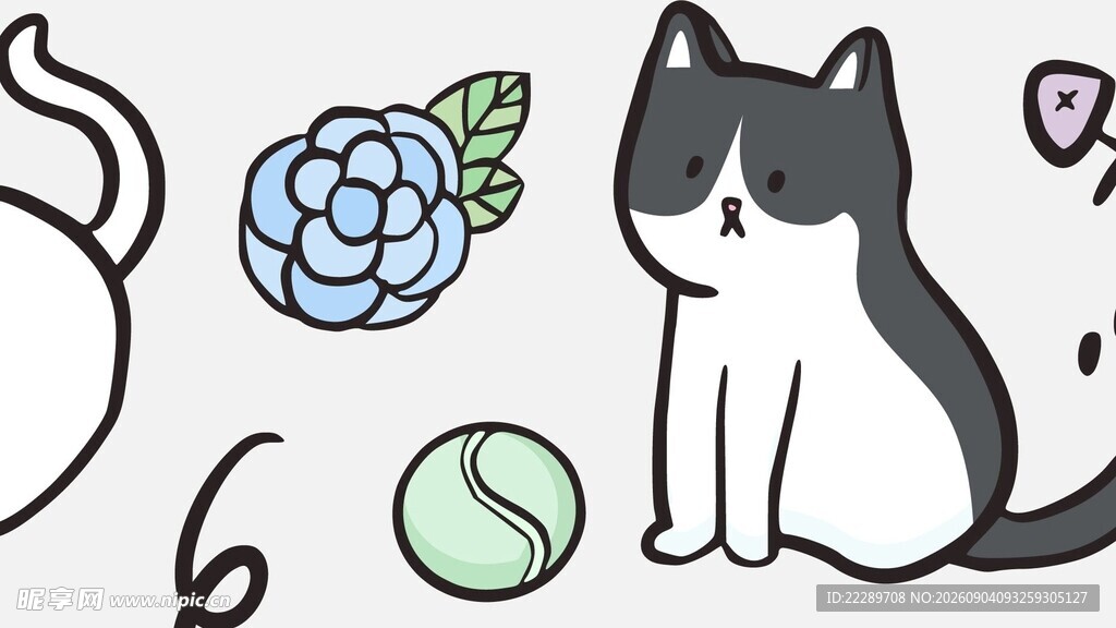 可爱猫咪与趣味小物