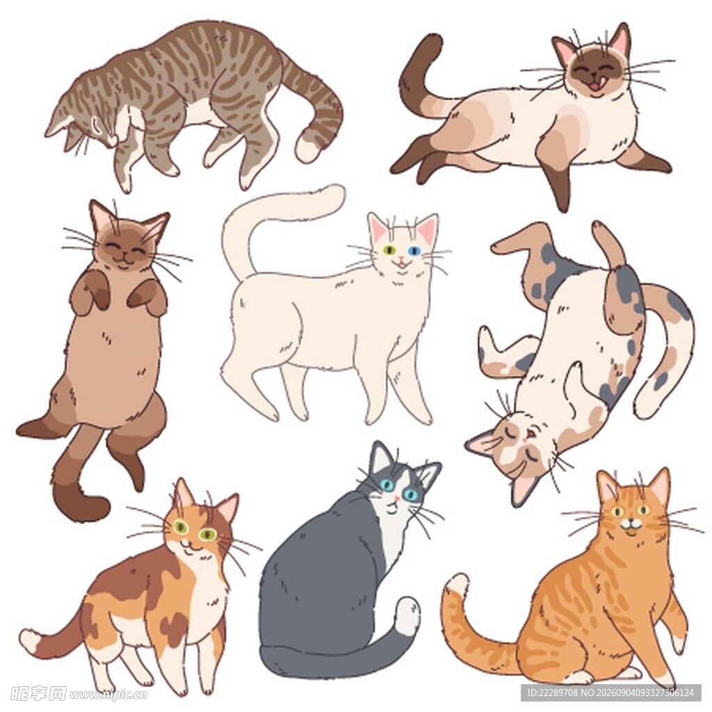 可爱猫咪插画集合