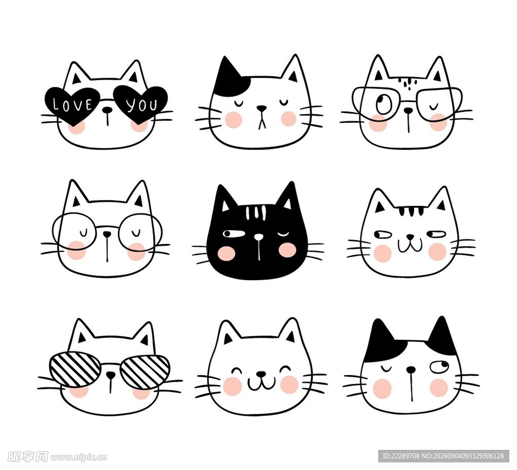 可爱猫咪头像图案集合