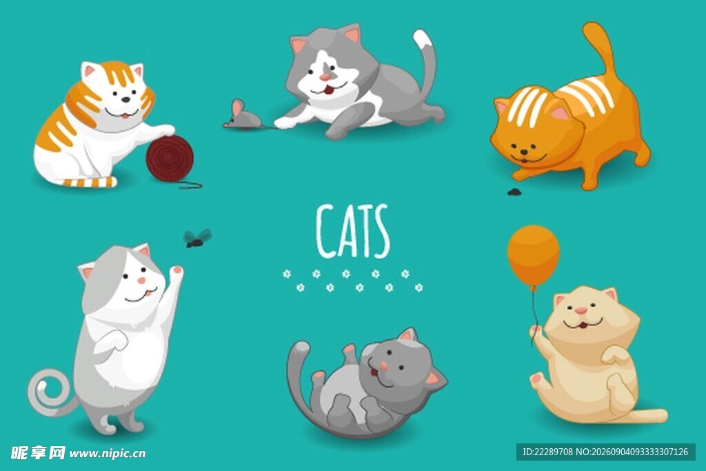 可爱猫咪趣味插画集合