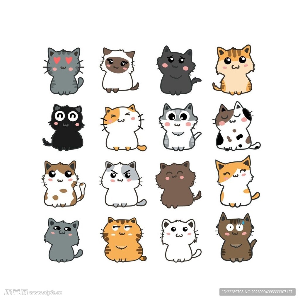 可爱猫咪卡通形象集合