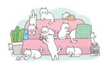 沙发上的可爱猫咪群像