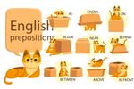 猫咪演示英语介词场景