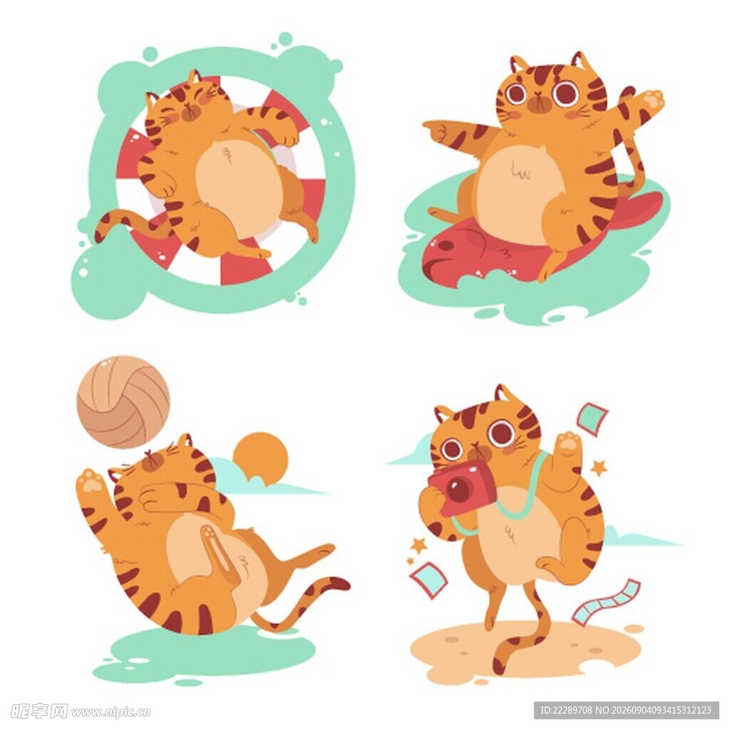 可爱猫咪的趣味运动瞬间