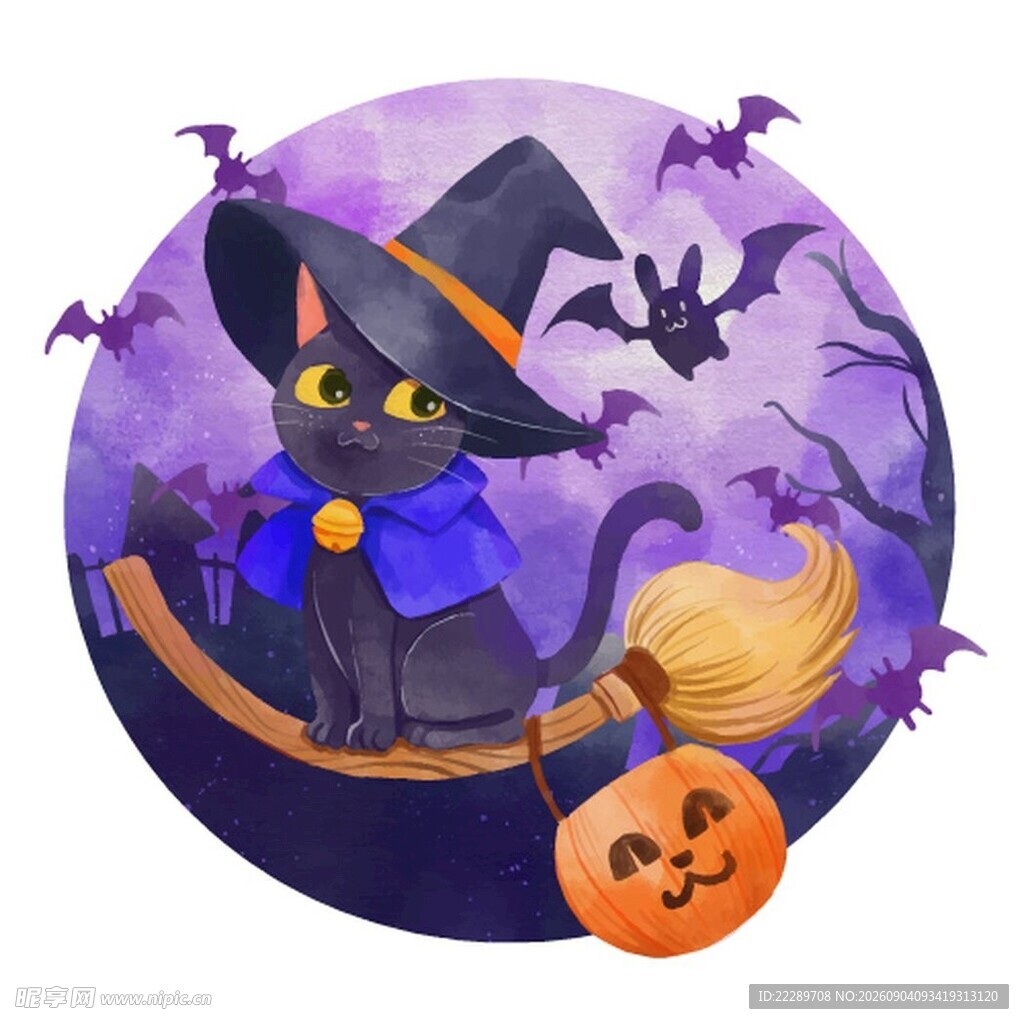 黑猫女巫的万圣节魔法时刻
